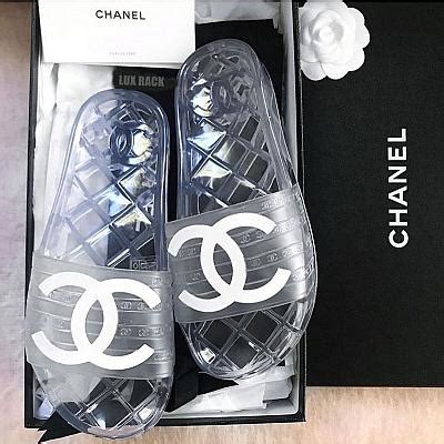 clear black chanel slides|Chanel Jelly Slide Sandals .